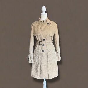 GAP Khaki Belted Trench Coat with pockets womens XS Minimalist Preppy